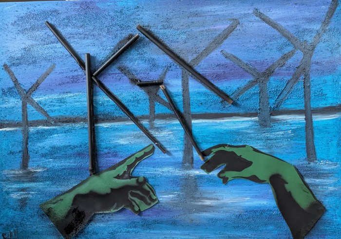 Hands Over a Warming Sea by Laura Bernardeschi Nelson  by Laura Bernardeschi Nelson