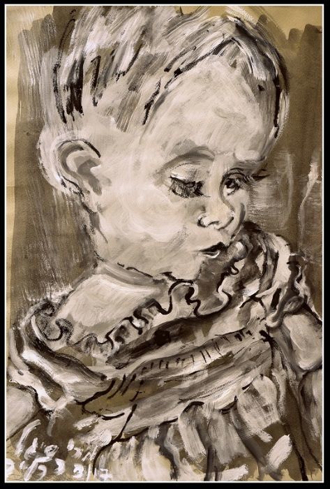 Miriam Sigal- Derlich, Charcoal / Chinese ink on paper 54 by 40 cm, framed 63.5 by 48.5 cm by Yotzrim-Israeli Art Gallery