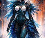 “Winged Sentinel of the Neon Horizon”