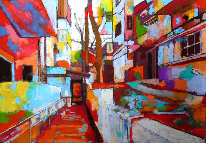 Motti Shoval, Dry pastel on paper 35 by 50 cm