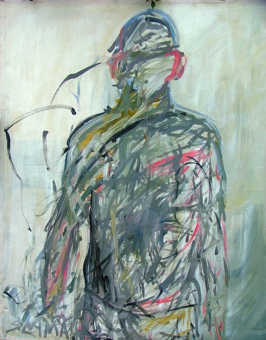 Slama shmuel, tempera on canvas, 140 by 124 cm