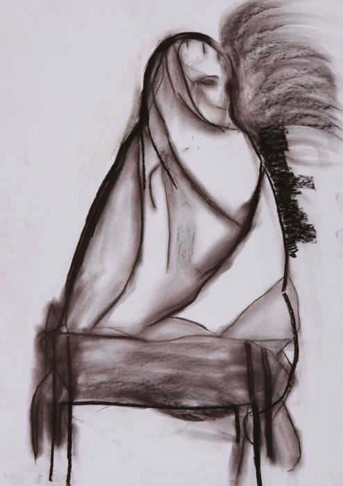  Alex Zavitan - Charcoal on paper, 60 by 40 cm by Yotzrim-Israeli Art Gallery