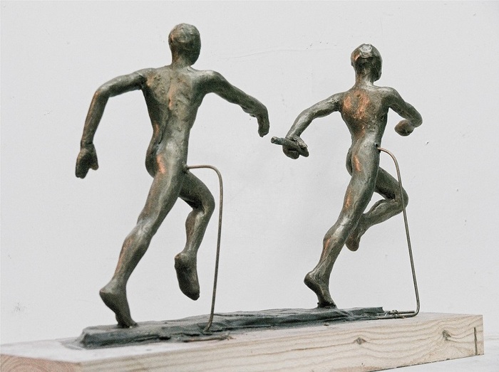 Daniel Baharier,  Bronze statue, H. 22 cm