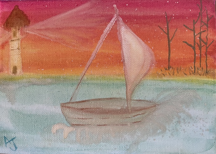 Sailboat at Sunset 