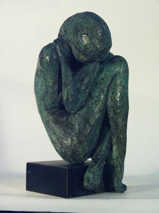 Daniel Baharier,  Bronze statue, H. 21 cm by Yotzrim-Israeli Art Gallery