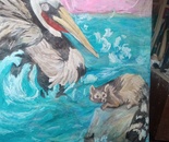 Pelican and Racoon from Louisiana 