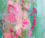 The Hollyhocks in The Pouring Rain