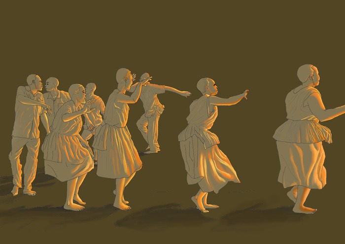 Traditional dances akogo performed in evening for courtship,