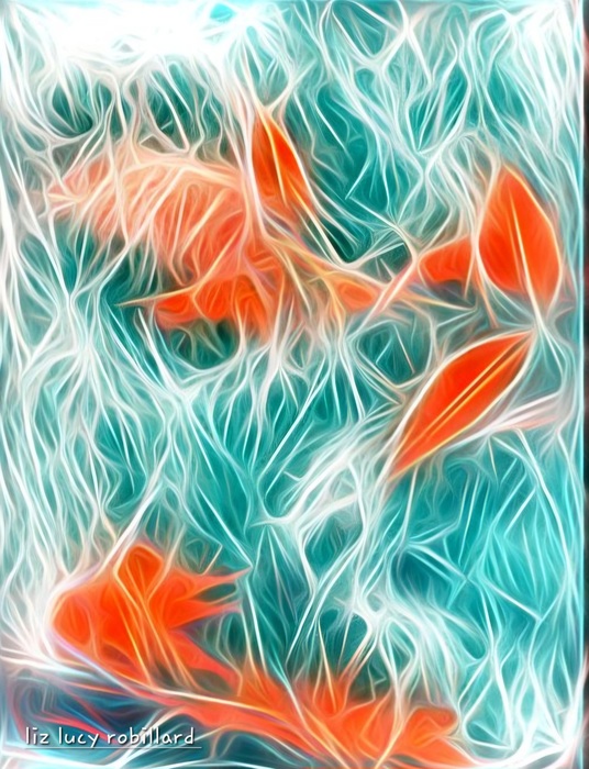 Turquoise feather play by Liz Lucy Robillard