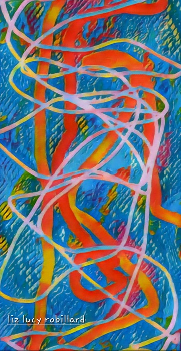 Abstract fire tubes by Liz Lucy Robillard