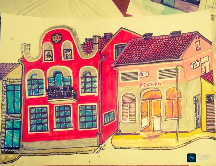Small synagogue with adjacent bakery
