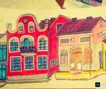 Small synagogue with adjacent bakery