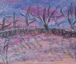 The Season Between Worlds – Original Oil Pastel Dreamscape by Laura Bernardeschi Nelson