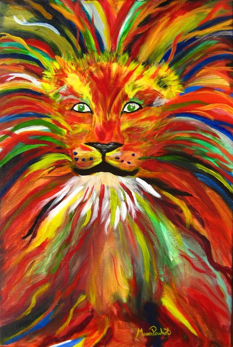 Lion magique 36x24 pouces by Manon Pouliot
