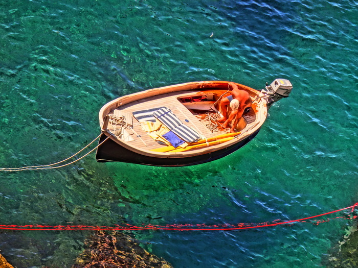 Fisherman In Rio Maggiore, Cinque Terre, Italy