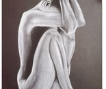 Name: Hanieh Hajati Nabakdehi/ Title: Shelter/ Dimensions: 35×50cm/ Technique: Gypsum pastel/ Year: 2021/ Price: Negotiable