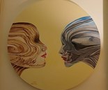 Name: Zohreh Atrchi/ Title: Billiant Mind/ Technique: Oil Paint/ Dimensions: 50cm diameter/ Year: 2026/ Pirce: 259$
