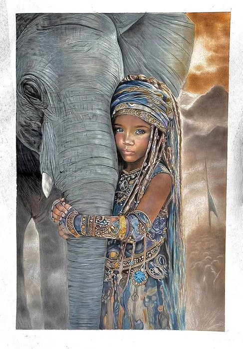 Name: Armita Ahmadi/ Title: Little Guardian/ Dimensions: 40*60 cm/ Technique: Mixed Media/ Year: 2026/ Price: 550$