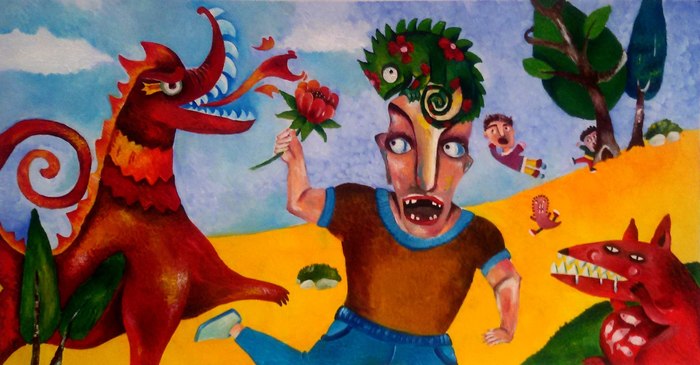 Name: Zohre Jahanbazi Goojani/ Title: Escape from the Village/ Dimensions: 100*50cm/ Technique: Oil Color/ Year: 2026/ Price: 56$