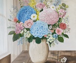 Hydrangeas and Wildflowers by the Window 