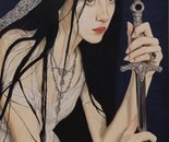 Name: Hanita Khedri/ Title: The Warrior/ Dimensions: 30×50cm/ Technique: Color Pencil/ Year: 2026/ Price: 750$