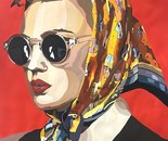 Name: Elmay Karimi/ Title: Retro Queen/ Dimensions: 100*70cm/ Technique: Gouache/ Year: 2025/ Price: 360$