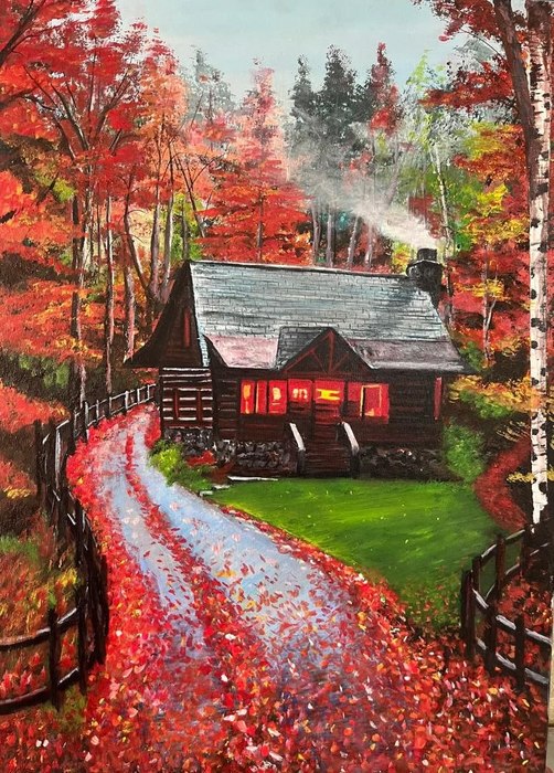 Name: Mehrsa Norouzi/ Title: Autumn Reverie/ Dimensins: a2/ Technique: Acrylic Paint/ Year: 2026/ Price: 450$