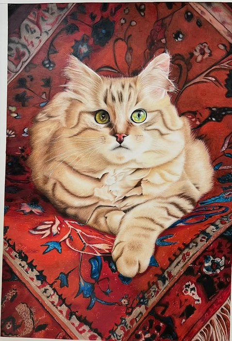 Name: Mahnaz Moradi/ Title: Companion of Patterns/ Dimensions: 55×75cm/ Technique: Colored Pencil/ Year: 2026/ Price: 1000$