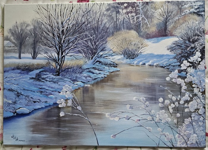 landscape oil painting "Winter"