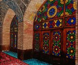 Name: Sahar Haghanegi/ Title: Nasir al-Mulk Mosque,Shiraz/ Dimensions: 40×50 cm/ Technique: Vitrail,Glass Painting/ Year: 2023/ Price: Personal Archive