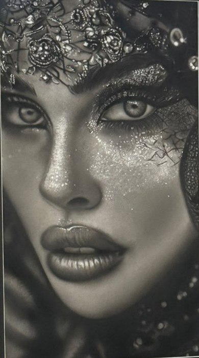 Name: Aylar Moradi/ Title: Night Eye/ Dimensions: 30×50cm/ Technique: Black Pencil Drawing/ Year: 2026/ Price: 180$