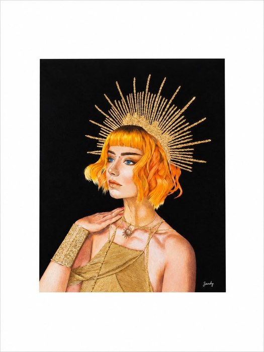 Name: Mobina Amini/ Title: Sun/ Dimensions: 50.70/ Technique: Colored pencil/ Year: 2020/ Price: 80$