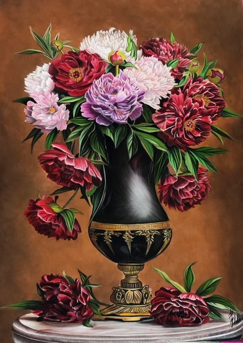 Name: Narges Jabbari/ Title: Farjam shkofayi/ Dimensions: 50×70/ Technique: Chalk pastel/ Year: 2024/ Price:74