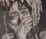 Name: Ghazal Goudarzi/ Title: Silence/ Dimensions: 30×40/ Technique: Charcoal/ Year: 2026/ Price: 50$