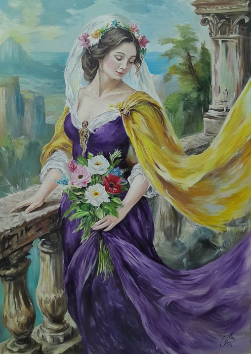 Name: Zahra Qanbariha/ Title: The Girl of Majesty & Splendor/ Dimensions: 50×70 cm/ Technique: Oil Painting/ Year: 2026/ Price: Agreed price