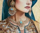 Name: Mahkame Mirzaie/ Title: Dokhte Iran/ Dimensions: 100×70 cm/ Technique: Colored Pencil/ Year: 2024/ Price: Negotiable