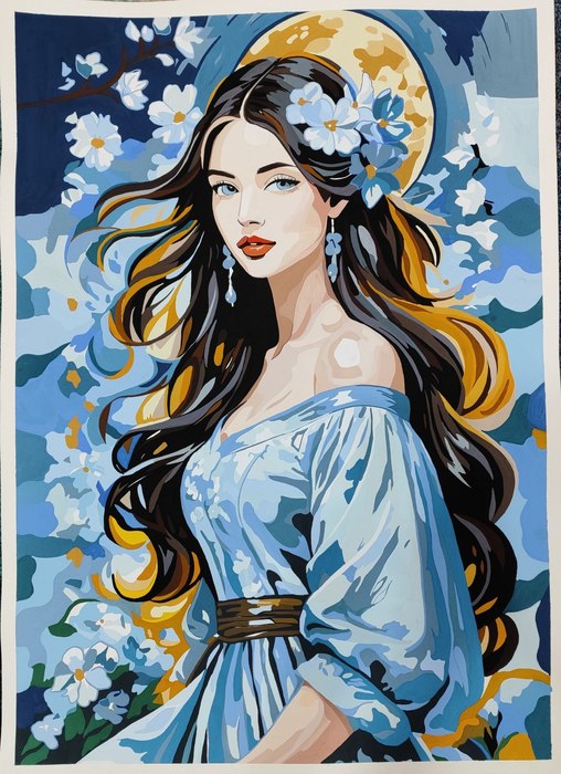 Name: Jana Salimi/ Title: Gisoo/ Dimensions: 50*70/ Technique: gouache/ Year: 2026/ Price: 33.5946$