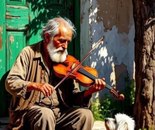 Name: Mansour zarrinbakhsh/ Title: Atale with a violin/ Dimension: 48×70/ Technique: oil pinter/ Year: 2026/ Price: 500$