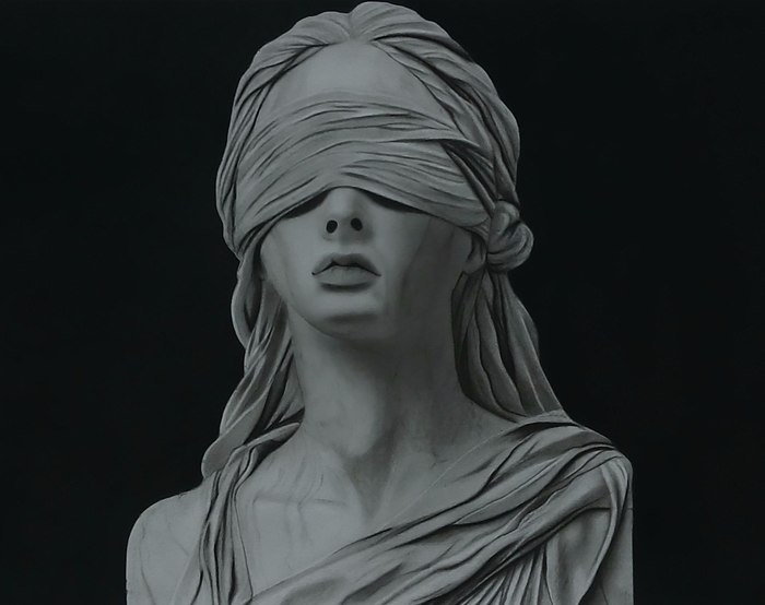 Name: Reyhaneh Sheykhi/ Title: Sacred Deception/ Dimensions: 30×40cm/ Technique: Charcoal drawing/ Year: 2026/ Price: Agreement