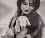 Name: Mobina Jafari/ Title: Naghmeh Rosta/ Dimensions: A2/ Technique: Black Pen/ Year: 2024/ Price: 150$