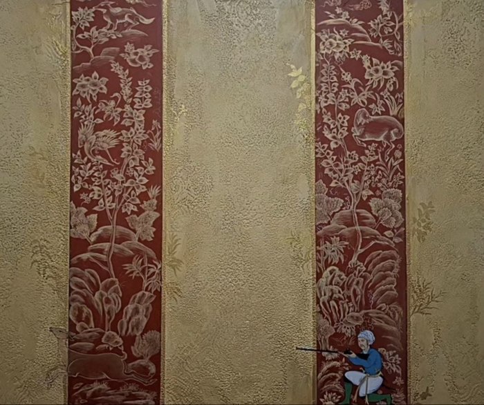 Name: Fateme Mansourzadeh/ Title: Morghzar/ Dimensions: 65×80cm/ Technique: Persian Miniature, Tashir & Patina/ Year: 2026/ Price: Personal Archive