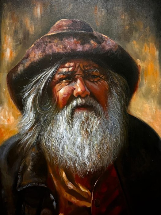 Name: Samira AmirTalkoie/ Title: The Last Storyteller/ Dimensions: 100×80 cm/ Technique: Oil Painting/ Year: 2023/ Price: 380$