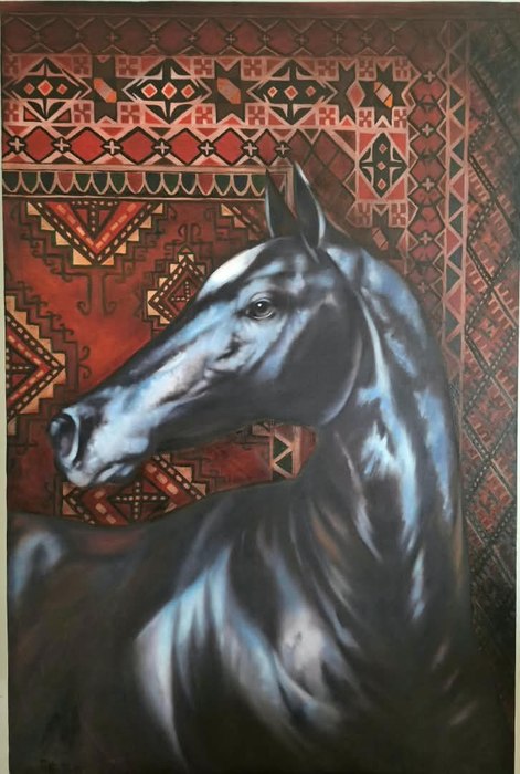 Name: Masoomeh Poorzarei/ Title: Ancestral Echo/ Dimensions: 60×90 cm/ Technique: Oil Paint/ Year: 2026/ Price: 1950$