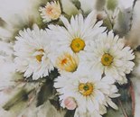 Name: Fatemeh Rahbari/ Title: Chrysanthemums/ Dimensions: 34×42cm/ Technique: Watercolor/ Year: 2025/ Price: Negotiable