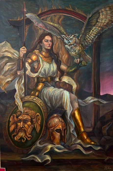 Name: Zahra Noorkhah/ Title: Atena/ Dimensions: 80×120/ Technique: Oil Color/ Year: 2026/ Price: 750$