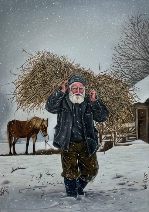 Name: Leila Asadollahi Hosseini/ Title: Old Man/ Dimension: 40*70cm/ Technique: Oil Painting/ Year: 2026/ Price: 299$