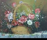 Name: Zeynab Gharibzadeh/ Title: Flower basket/ Dimensions: 60×80/ Technique: Oil paint/ Year:2015/ Price: 500$