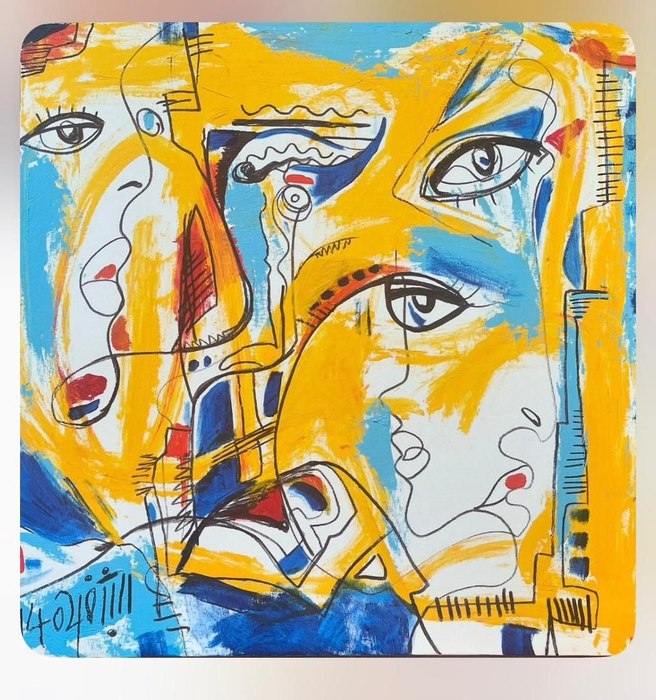 Name: Shabnam javani/ Title: Worried Eyes/ Dimensions: 50*50/ Technique: Acrylic/ Year: 2025/ Price: 600$