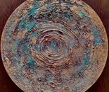 Name: Fatemeh Pourramezan/ Title:The rotation of the universe/ Dimensions:48 cm/ Technique: Patine/ Year: 2026/ Price: 50$