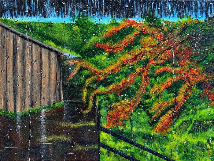 Name: Melika Nemati/ Title: The Renewal of Rain/ Dimensions: 60*80/ Technique: Acrylic on Canvas/ Year: 2026/ Price: 650$